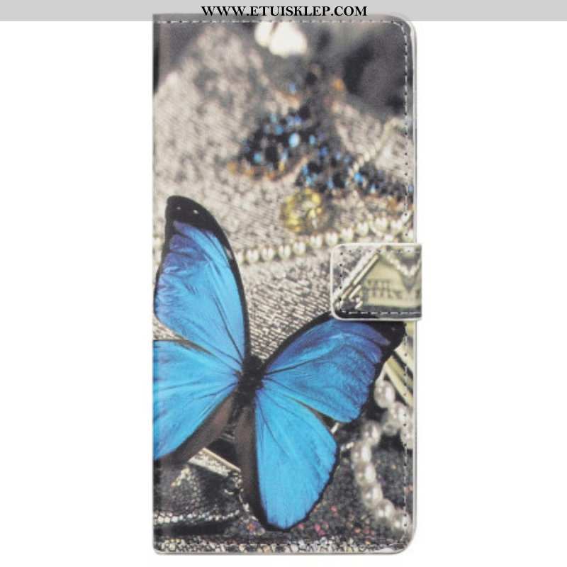 Etui Folio do Samsung Galaxy S23 5G Niebieski Motyl